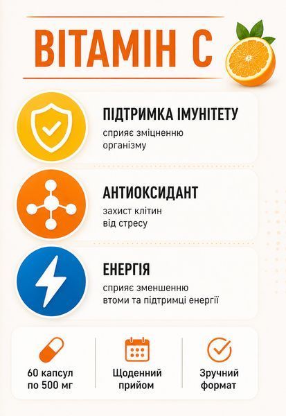 Витамин C 500 мг (Sodium Ascorbate) &mdash; при сниженном иммунитете и для антиоксидантов, 60 капсул 1444369471 фото