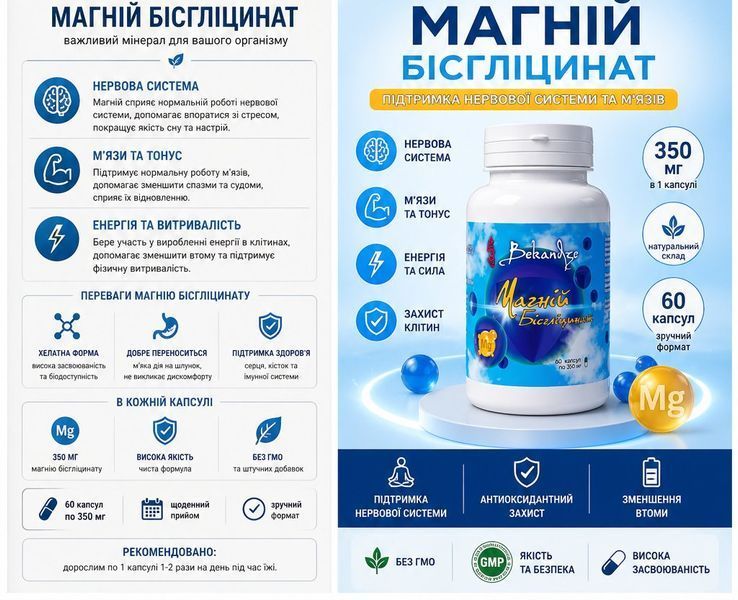 Заспокійливий комплекс 400 мг &mdash; при хронічному стресі, безсонні та тривожності, 60 капсул 2335781091 фото
